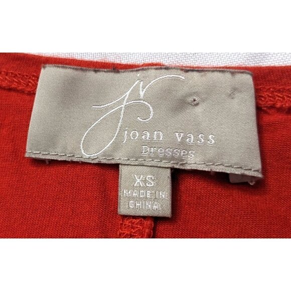 JOAN VASS Tomato Red Sleeveless Swing Tank A-line Mini Dress Tunic Size XS - Picture 2 of 6
